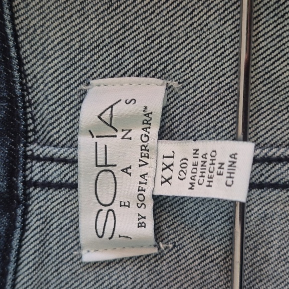 Sofia by Sofia Vergara Denim Jacket Collared Front Short Pockets XXL 20 Coastal - Picture 2 of 12